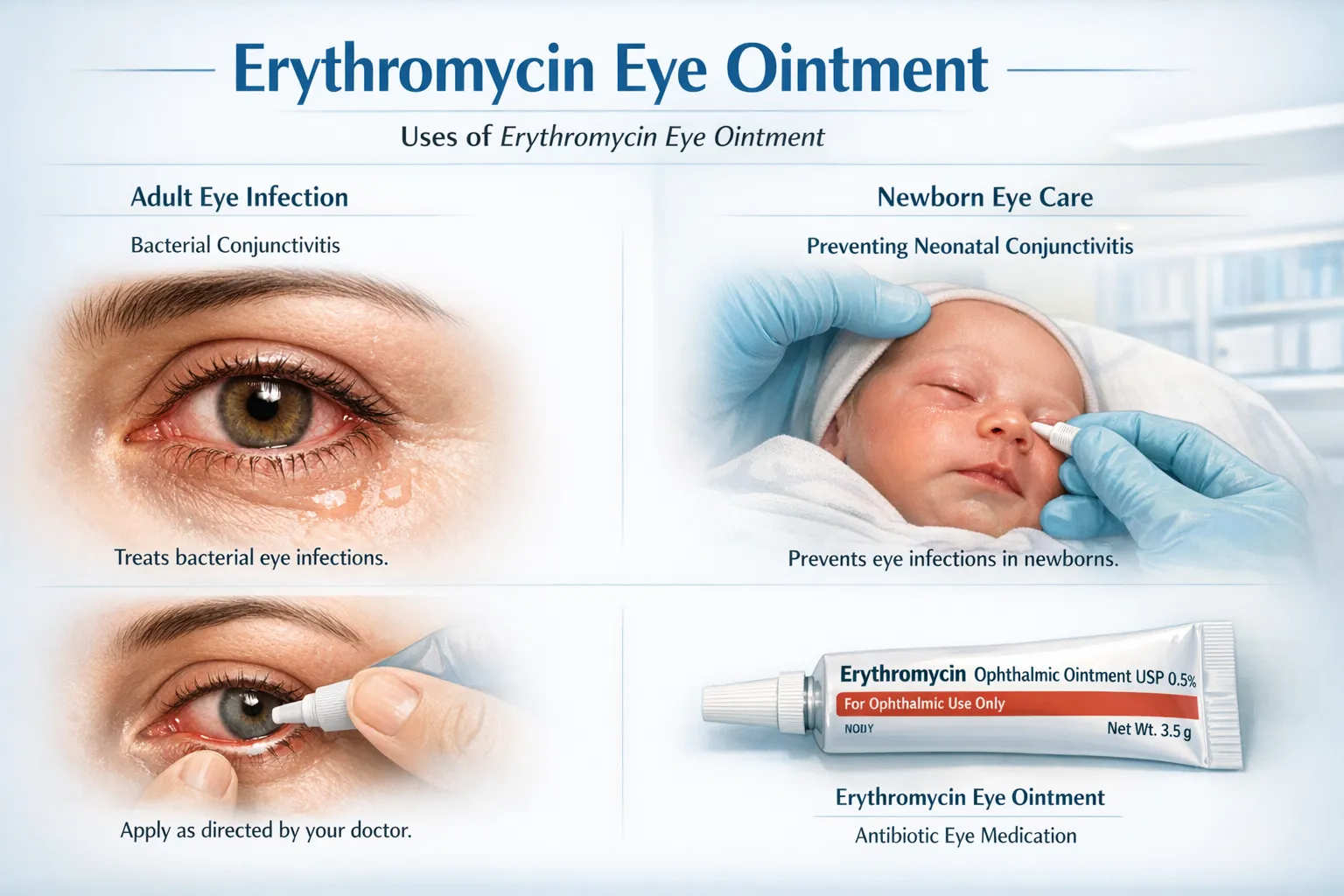 Erythromycin Eye Ointment Uses: Pink Eye, Infections, and Newborn Care
